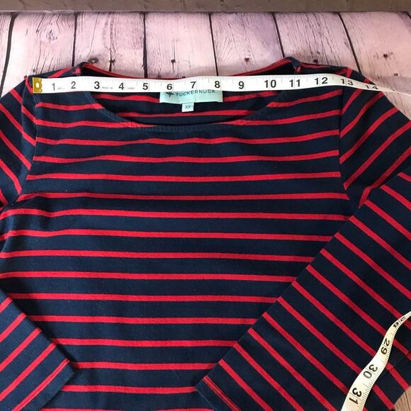 Tuckernuck Navy Blue Red Stripe Americana Breton French Style Size XS - Picture 5 of 6